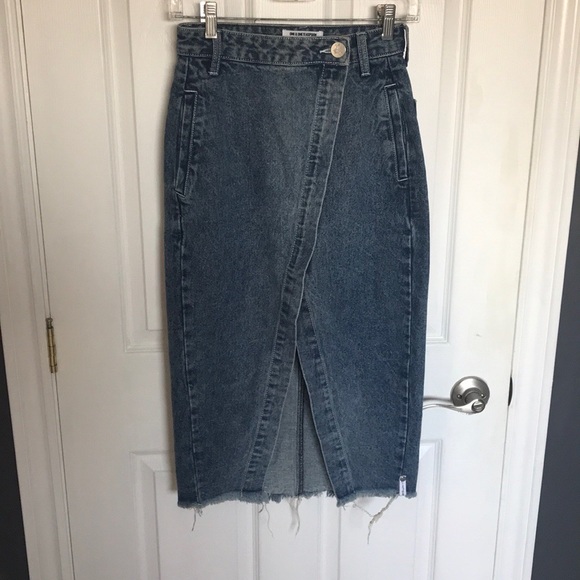 One Teaspoon blue society denim midi skirt - Picture 4 of 7